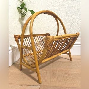 Vintage Bamboo Magazine Rack